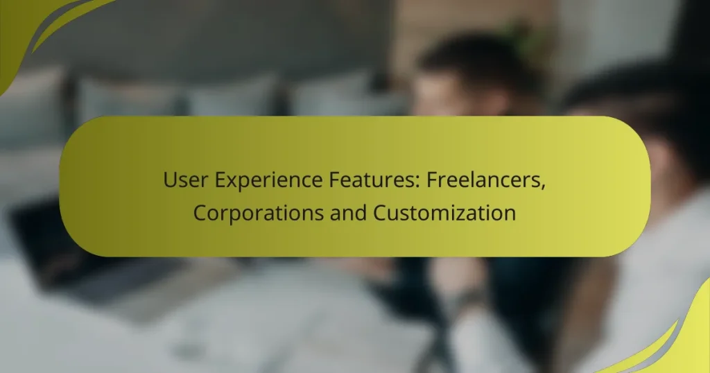 User Experience Features: Freelancers, Corporations and Customization