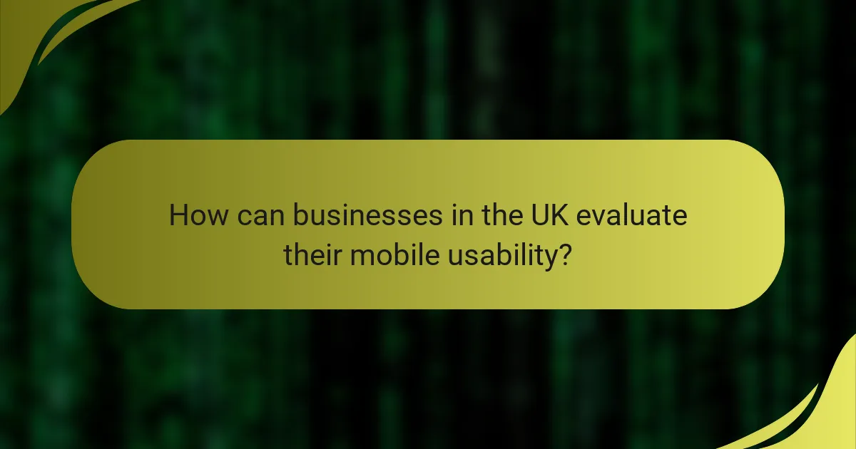 How can businesses in the UK evaluate their mobile usability?