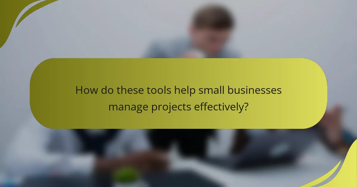 How do these tools help small businesses manage projects effectively?