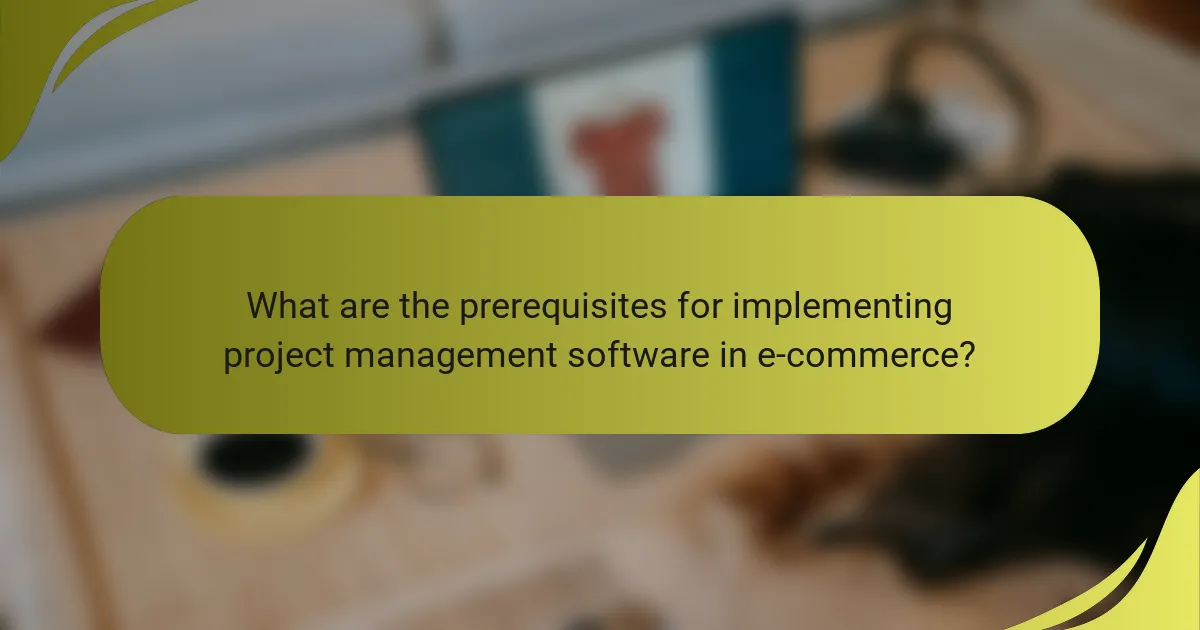 What are the prerequisites for implementing project management software in e-commerce?